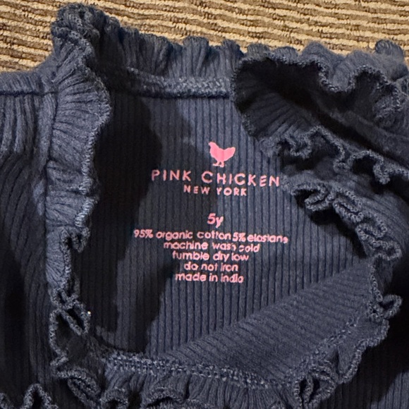 Pink Chicken Navy Ruffle Tank Top - Picture 2 of 2